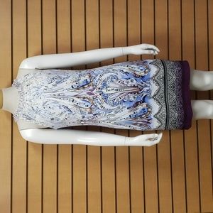White House Black Market Womens Halter Dress XS Paisley Print Studded Rhinestone